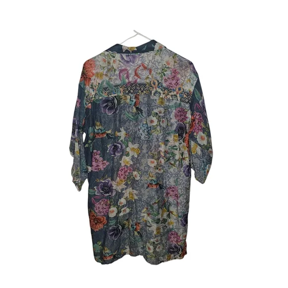 Johnny Was Paria Dress Shirt-Medium-Floral Multicolor - Picture 6 of 8